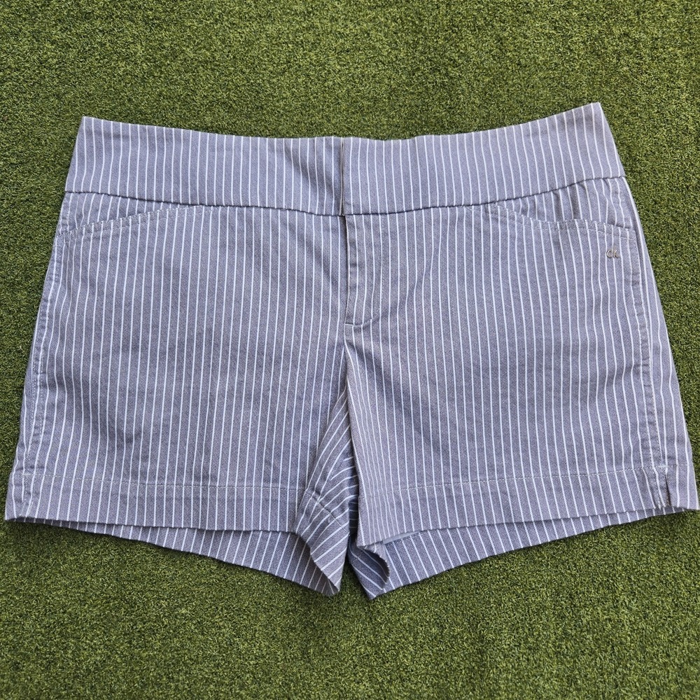 Calvin Klein Shorts Women's Size 10 Blue/white Striped